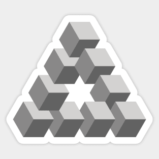 Optical illusion triangle #12 - greys Sticker